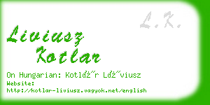 liviusz kotlar business card